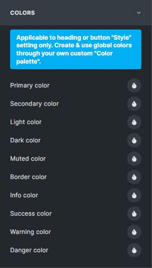 Theme style setting - Colours