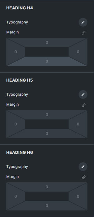 Theme style setting - Typpography headings 2